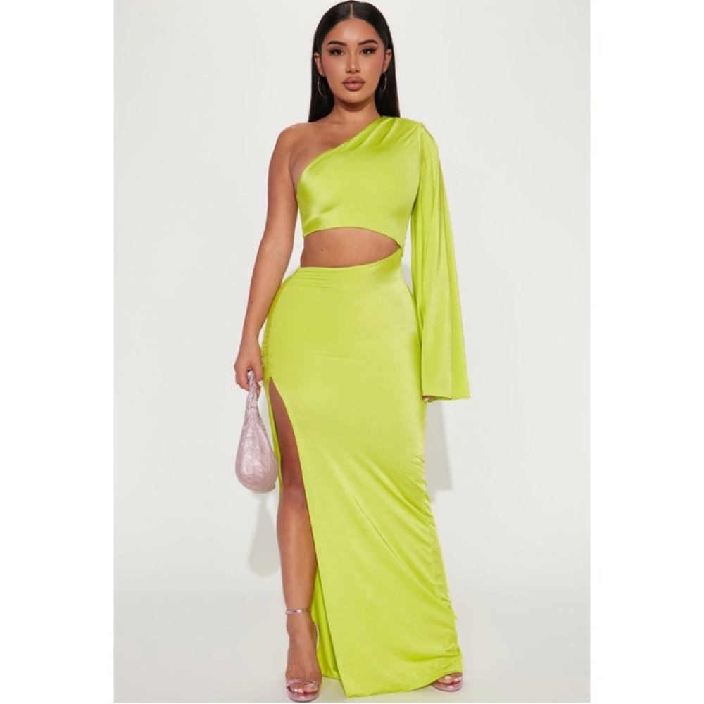 Lime Green cutout dress